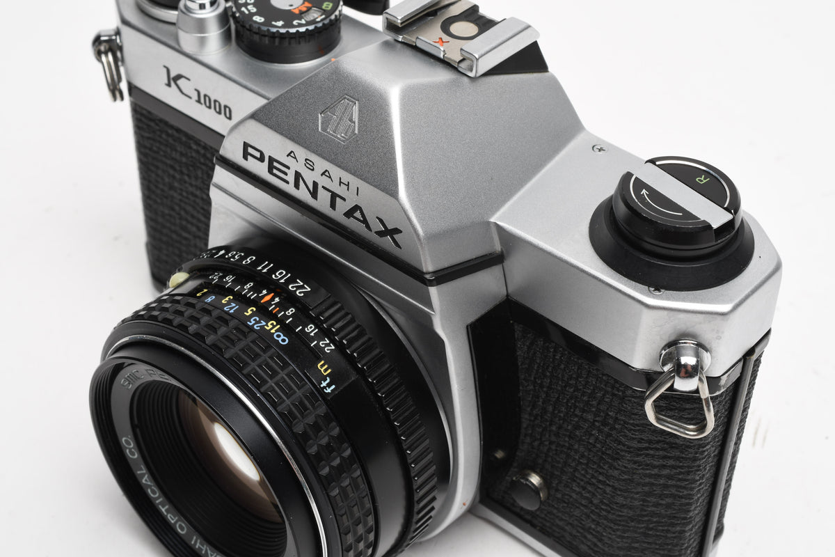 Pentax K1000 35mm SLR w/Pentax-M 50mm f2 lens, New seals