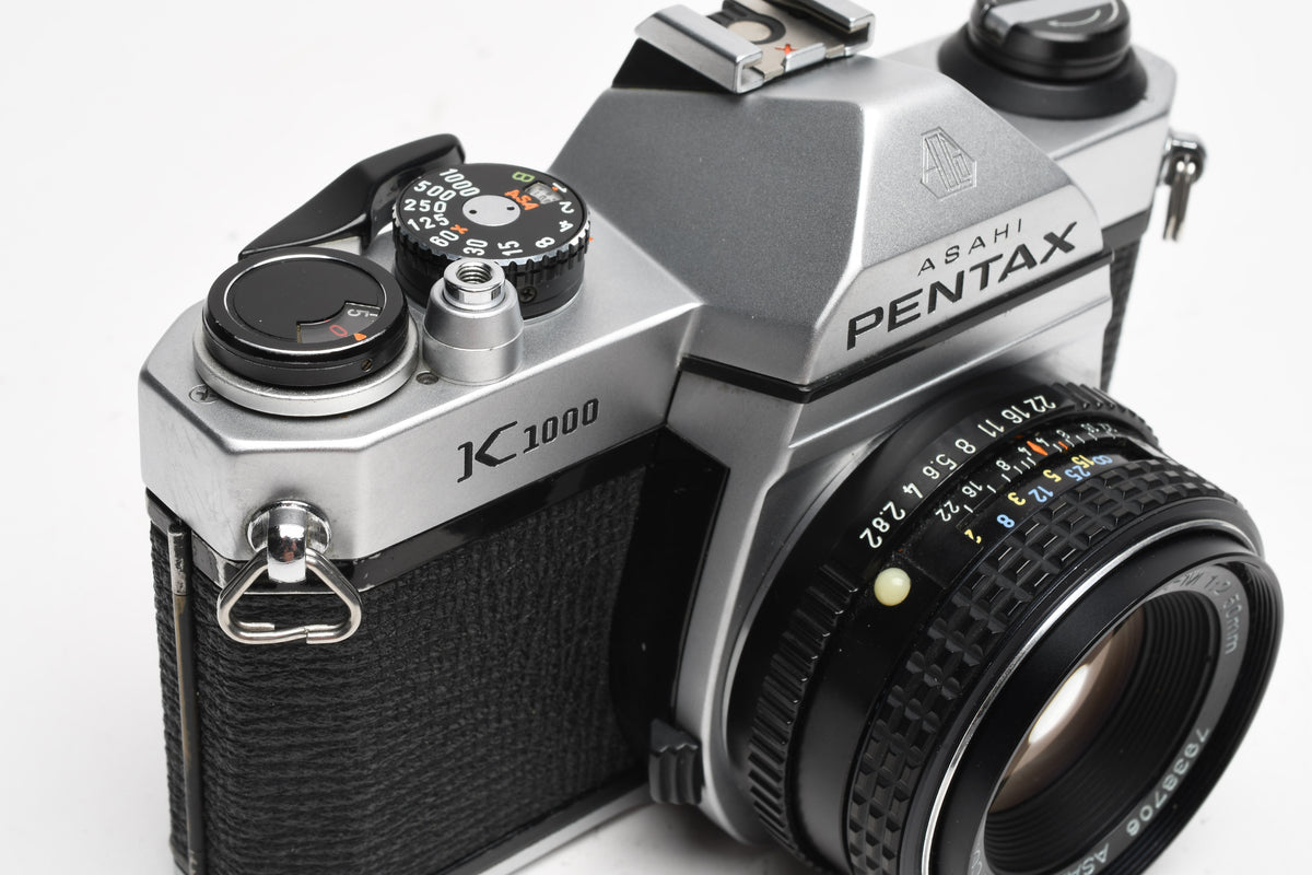 Pentax K1000 35mm SLR w/Pentax-M 50mm f2 lens, New seals
