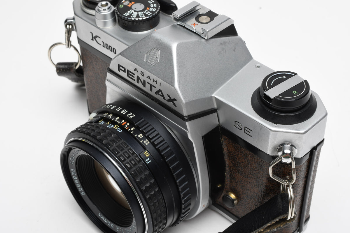 Pentax K1000 SE 35mm SLR w/50mm f2 lens, New seals, strap, Great!