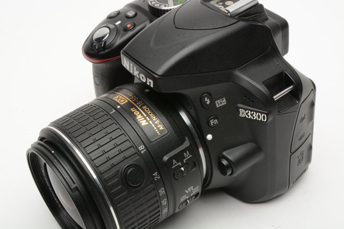 Nikon D3300 DSLR w/18-55mm zoom 2Batts, charger, strap, Only 6698 Acts!!