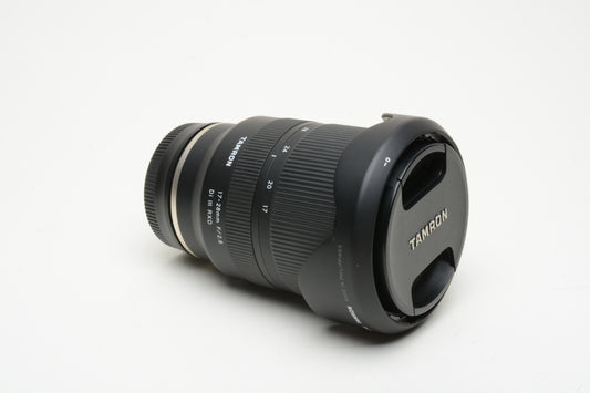 Tamron 17-28mm f2.8 Di III RXD zoom lens, caps, hood, for Sony E-mount, Clean!