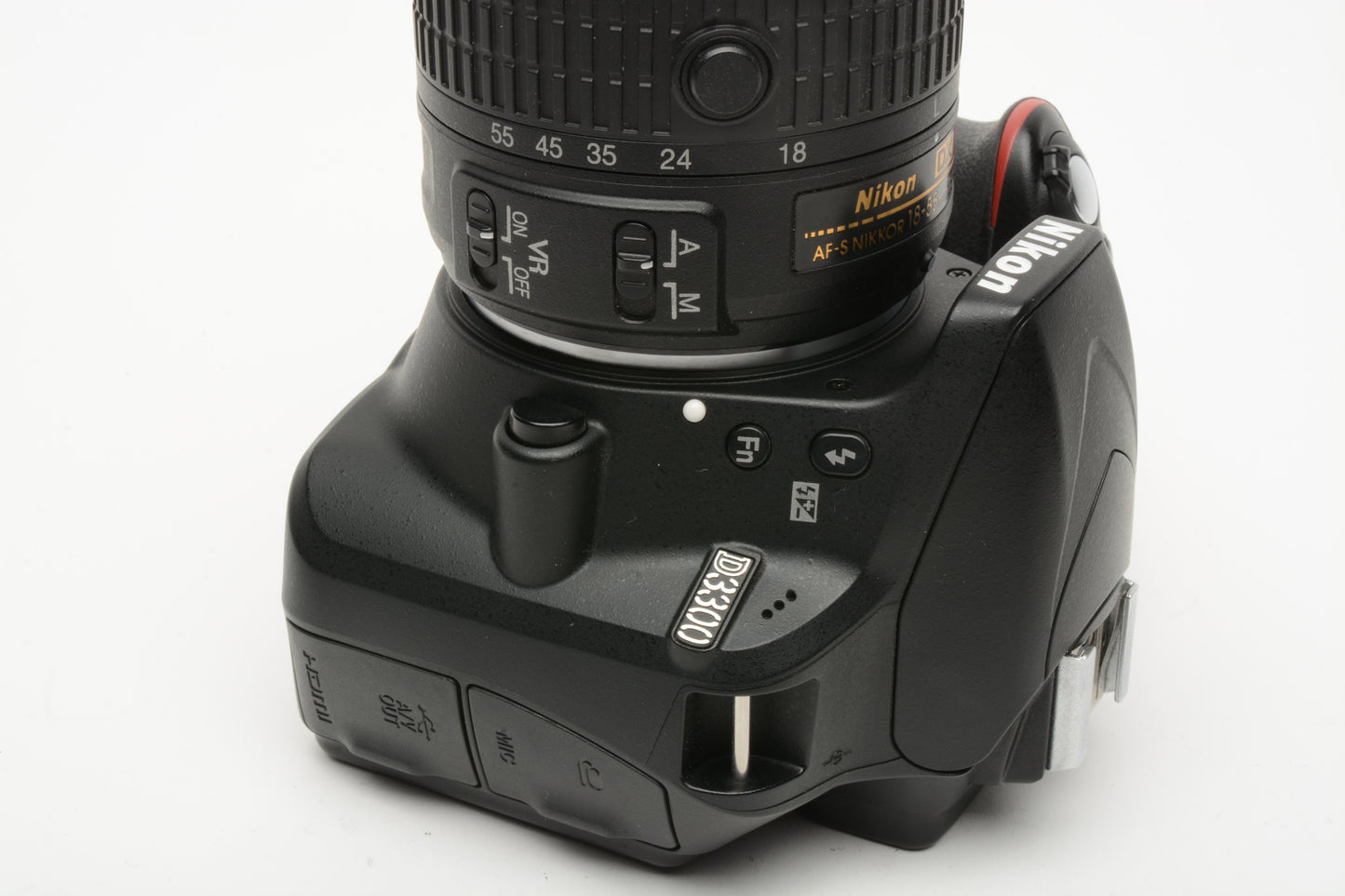 Nikon D3300 DSLR w/18-55mm zoom 2Batts, charger, strap, Only 6698 Acts!!