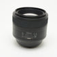 Nikon AF-S Nikkor 85mm f1.8G lens, Mint-, USA w/Hood+Caps