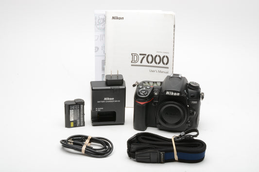 Nikon D7000 16.2MP DSLR, batt, charger, strap, manual, 67K Acts, Tested