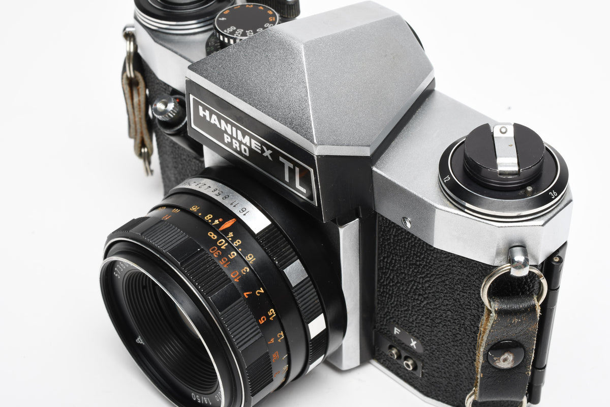 Hanimex Pro TL 35mm SLR w/Pentacon 50mm f1.8 lens, New seals, strap, Great!
