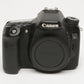 Canon EOS 70D DSLR Body w/batt, charger, strap, 32GB SD card, Only 8K Acts, nice!