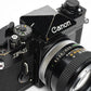 Canon F-1 35mm SLR Camera w/50mm F1.4 Prime, Hood, Case, New seals, Great!