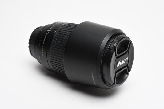 Nikon AF Zoom Nikkor 70-300mm f4-5.6G zoom, Hood+Caps, Great
