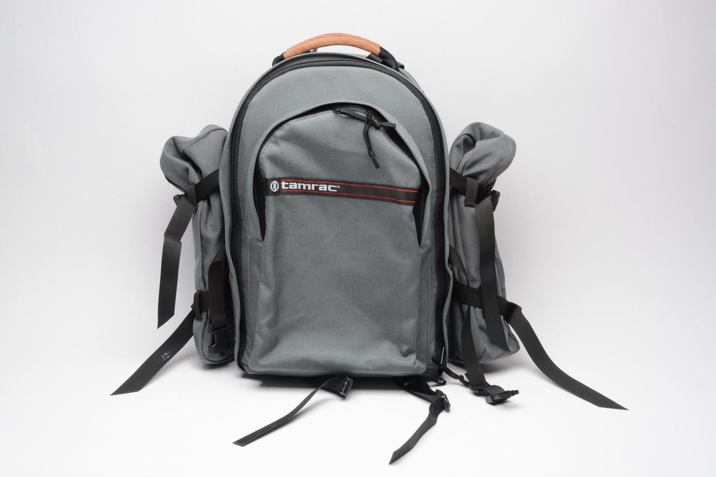 Tamrac Backpack (1980/1990s style) Gray, Side pockets, Great! ~17x12x7"