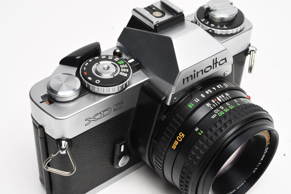 Minolta XD5 35mm SLR w/50mm f1.7 MD lens, New Seals, Strap