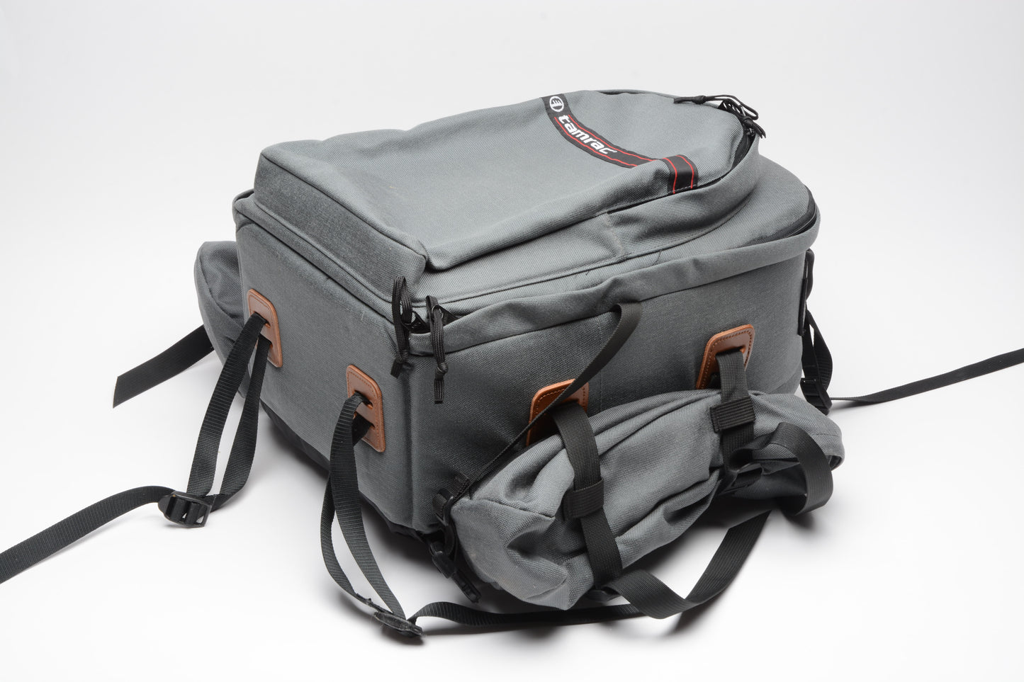 Tamrac Backpack (1980/1990s style) Gray, Side pockets, Great! ~17x12x7"