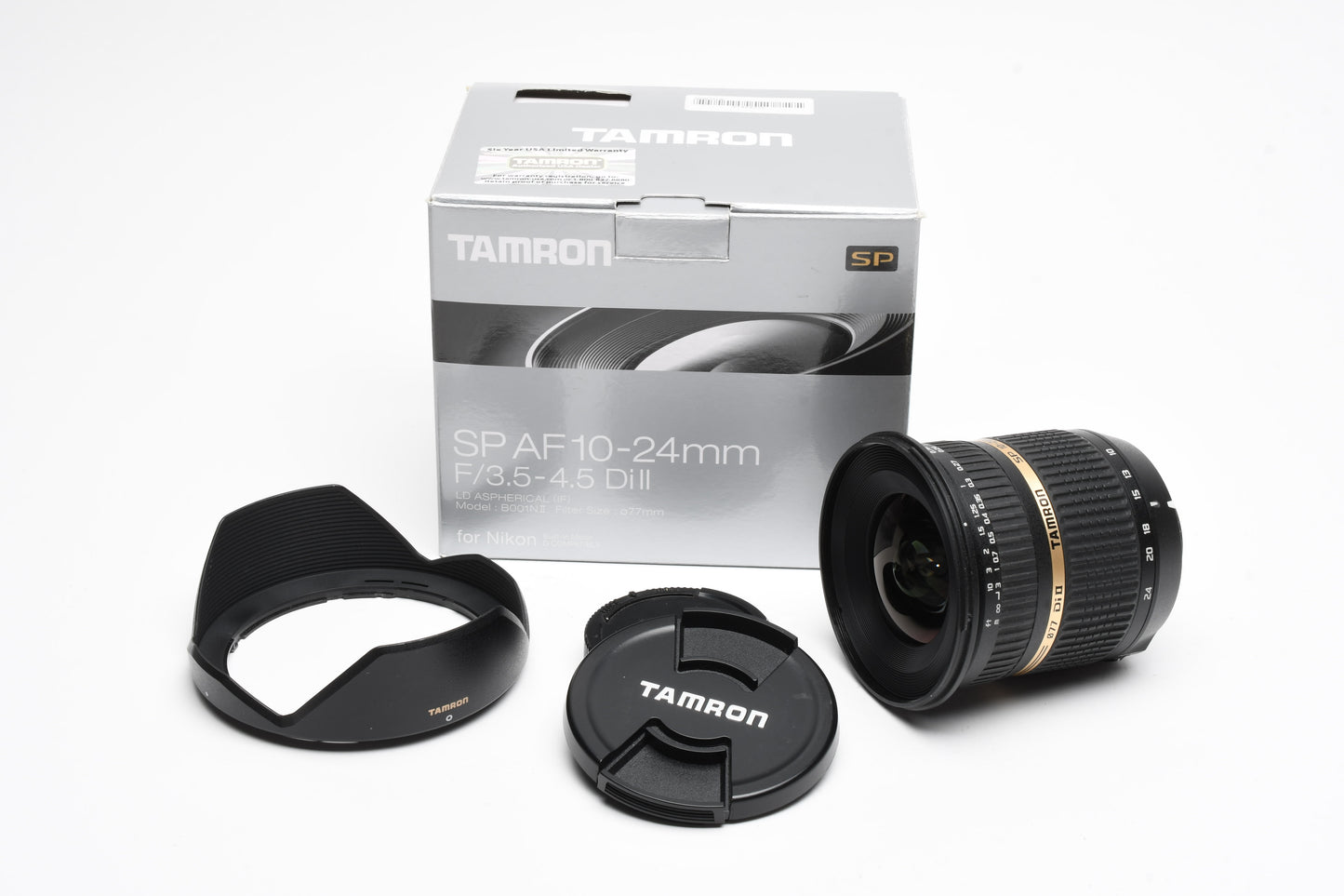 Tamron SP 10-24mm f3.5-4.5 Di II wide zoom for Nikon AF, +Hood, Boxed