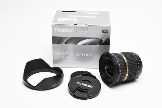 Tamron SP 10-24mm f3.5-4.5 Di II wide zoom for Nikon AF, +Hood, Boxed
