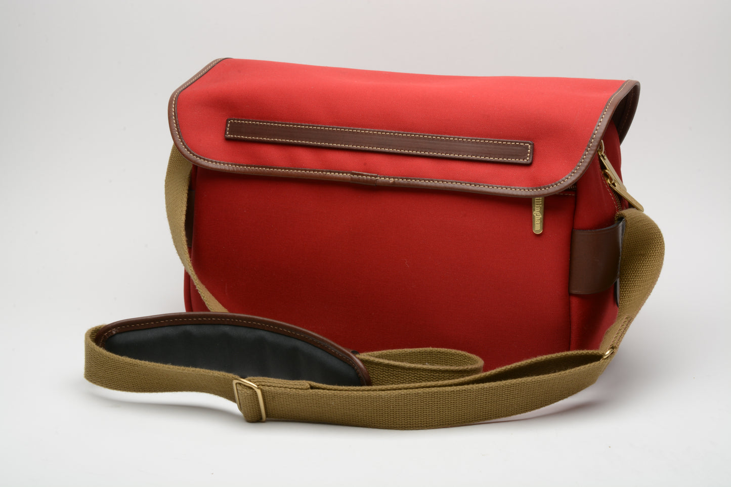 Billingham S3 Shoulder Bag (Burgundy Canvas/Chocolate Leather), Barely used