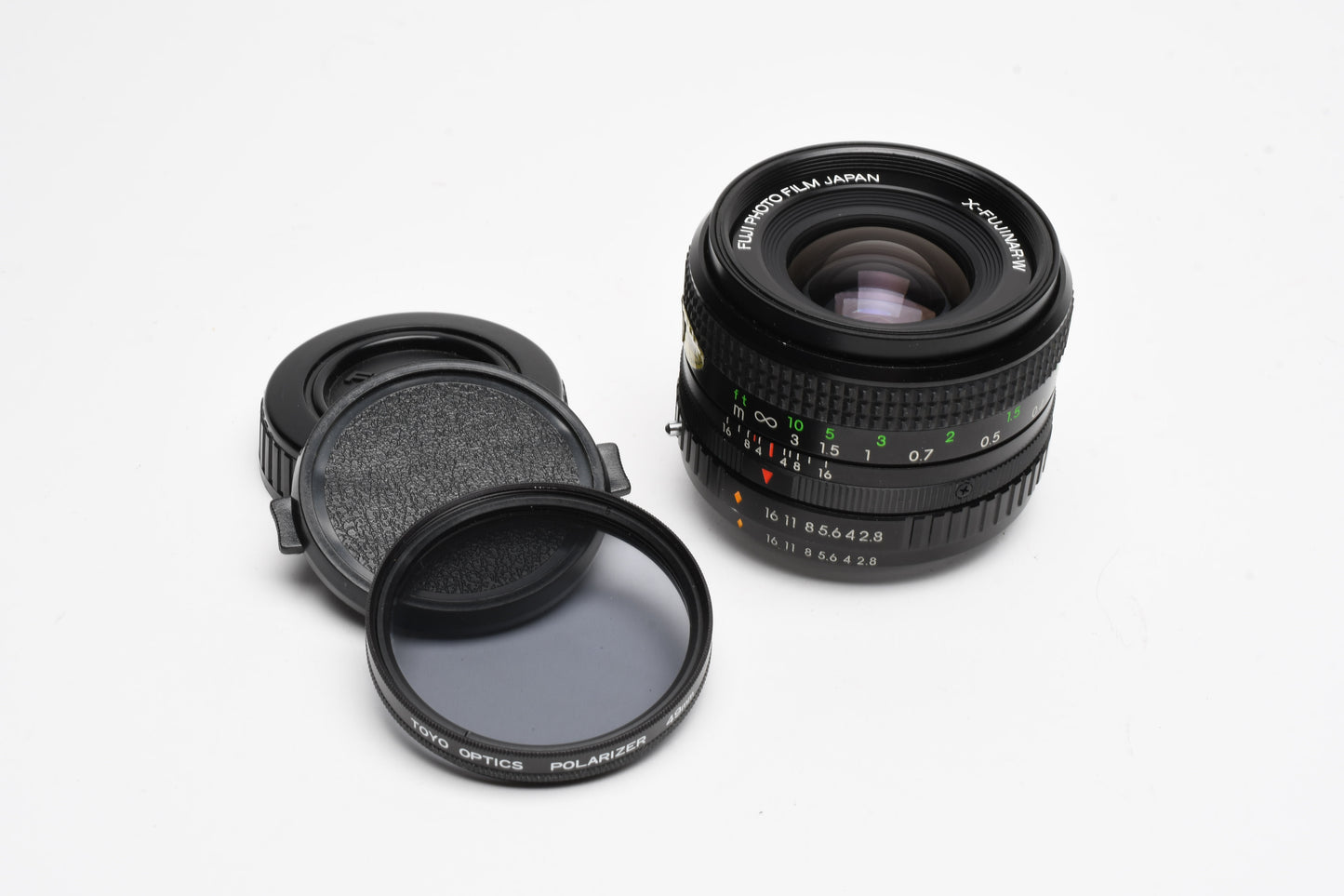 Fujica X-Fujinar W 28mm f2.8 DM wide lens, PL filter, caps