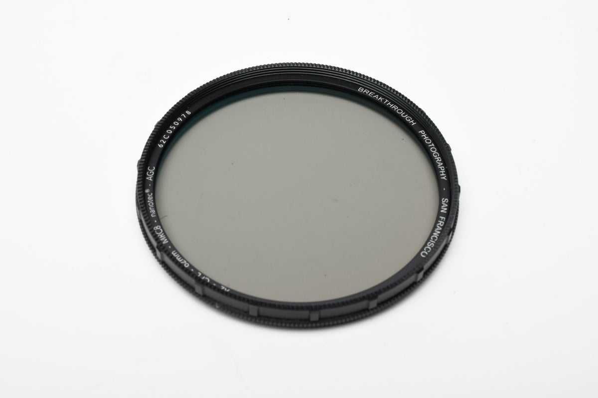 Breakthrough Photography 62mm X2 MRC8 CPL filter in jewel case, box, Mint-