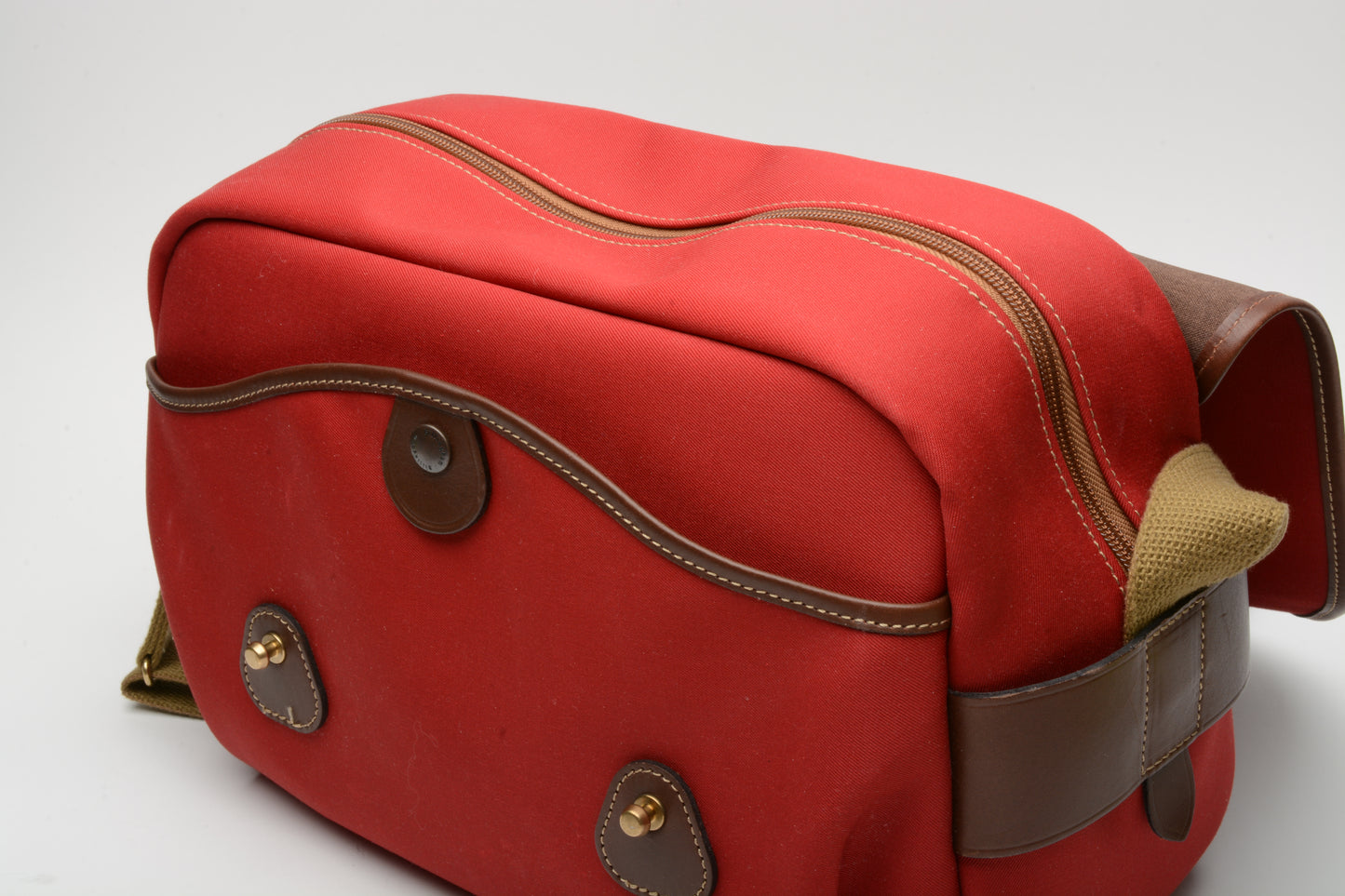 Billingham S3 Shoulder Bag (Burgundy Canvas/Chocolate Leather), Barely used