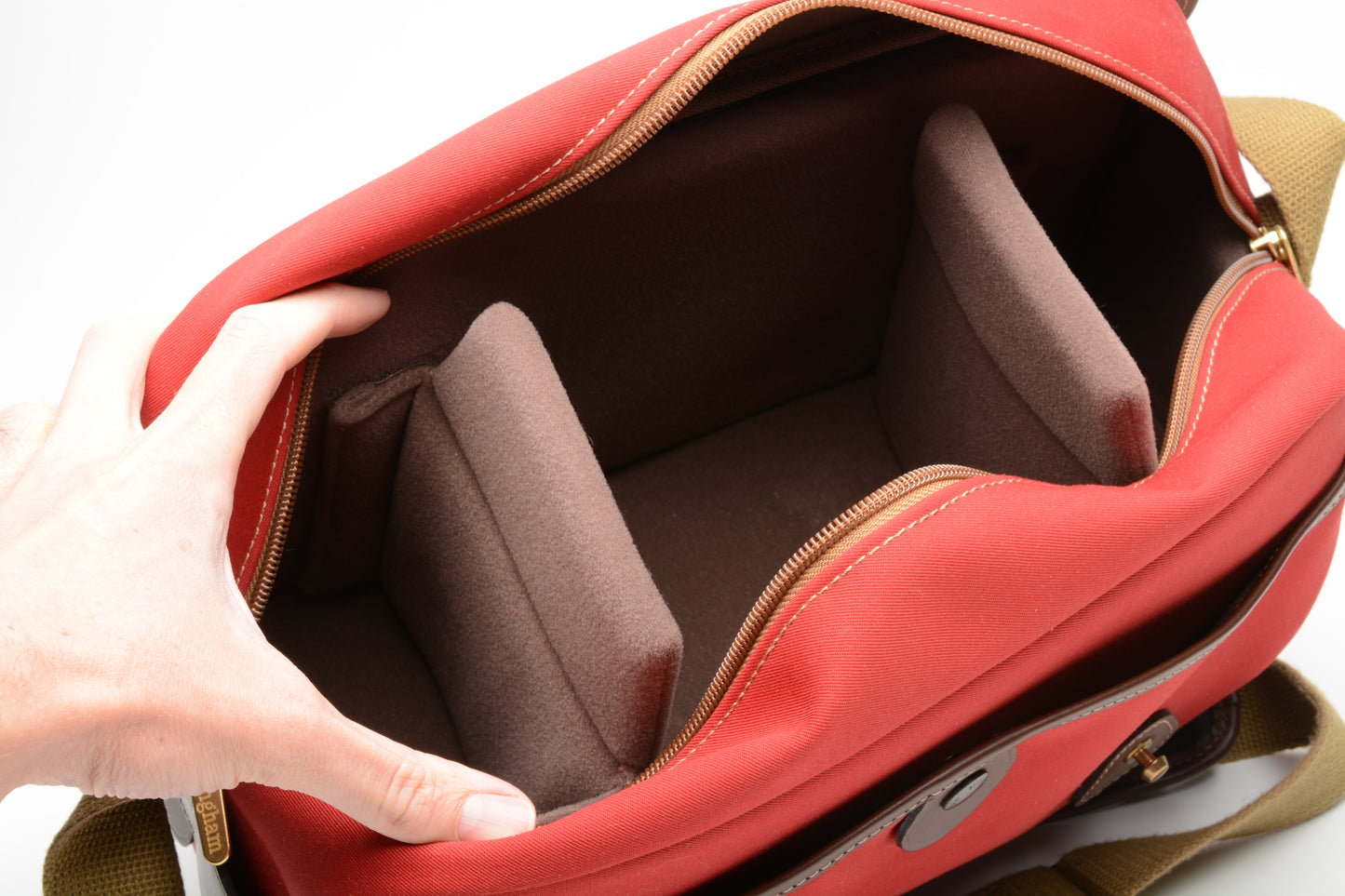 Billingham S3 Shoulder Bag (Burgundy Canvas/Chocolate Leather), Barely used