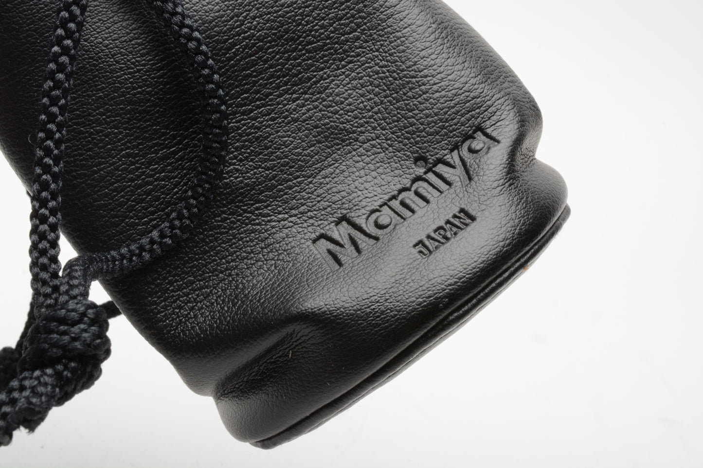 Mamiya leather string-tie lens pouch Type-A ~3.5x6" Mint-