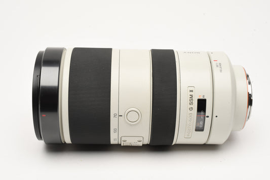 Sony AF 70-400mm G SSM II SAL70400G2 Tele zoom lens, hood+case, Great!