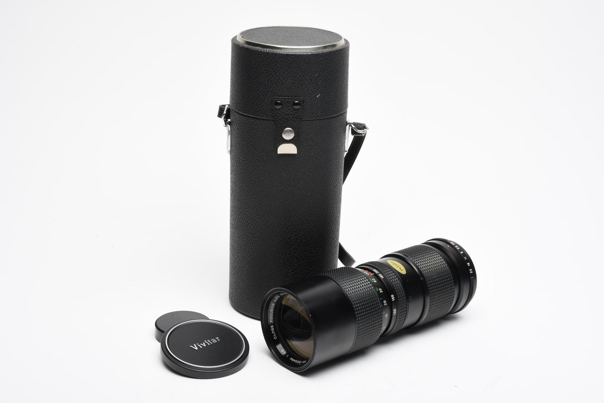 Vivitar 85-205mm f3.8 Telephoto zoom lens w/M42 mount, caps, case, Clean!