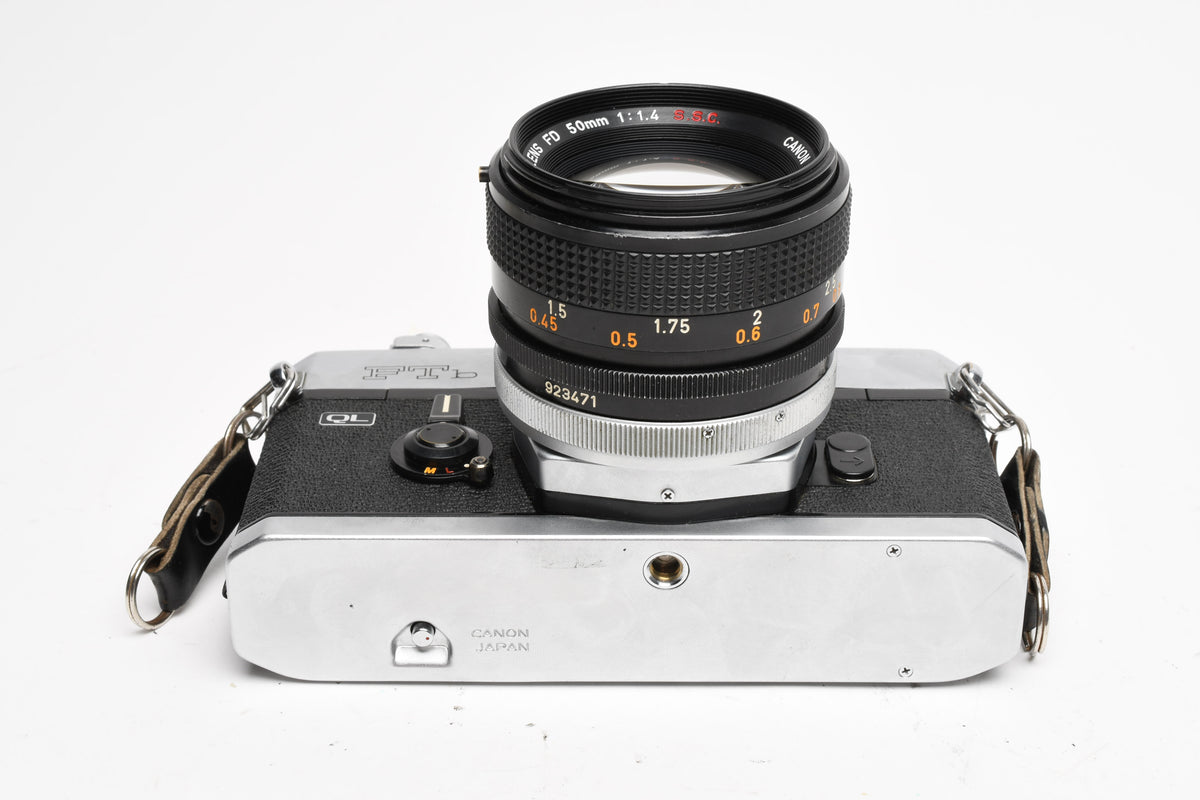 Canon FTb QL 35mm SLR w/ Canon 50mm f1.4 S.S.C. lens, New Seals