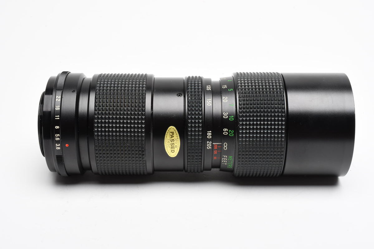 Vivitar 85-205mm f3.8 Telephoto zoom lens w/M42 mount, caps, case, Clean!