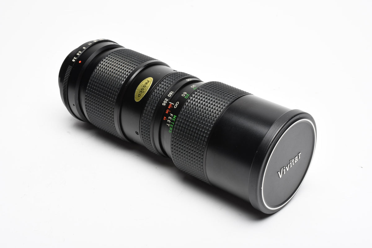 Vivitar 85-205mm f3.8 Telephoto zoom lens w/M42 mount, caps, case, Clean!