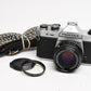 Pentax K1000 35mm SLR w/50mm f2 lens, New seals, strap