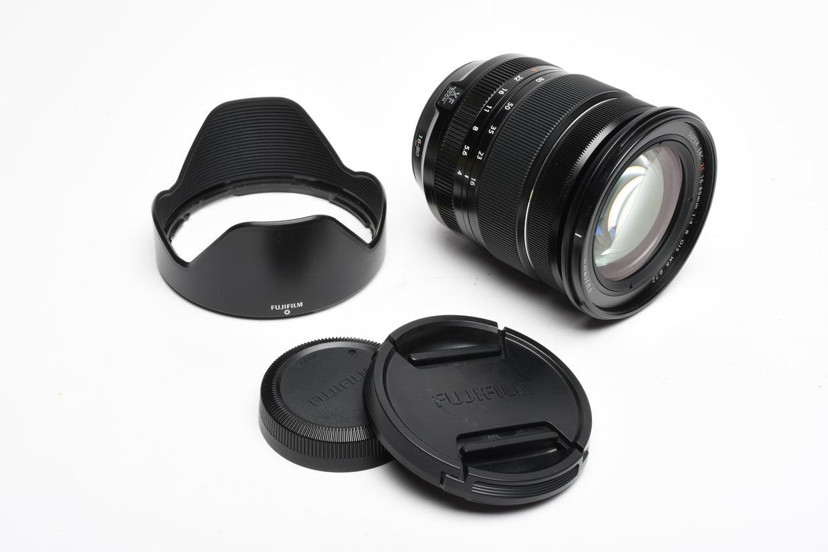 Fujifilm Super EBC XF 16-80mm f4R OIS WR zoom lens, Hood+Caps, Mint-
