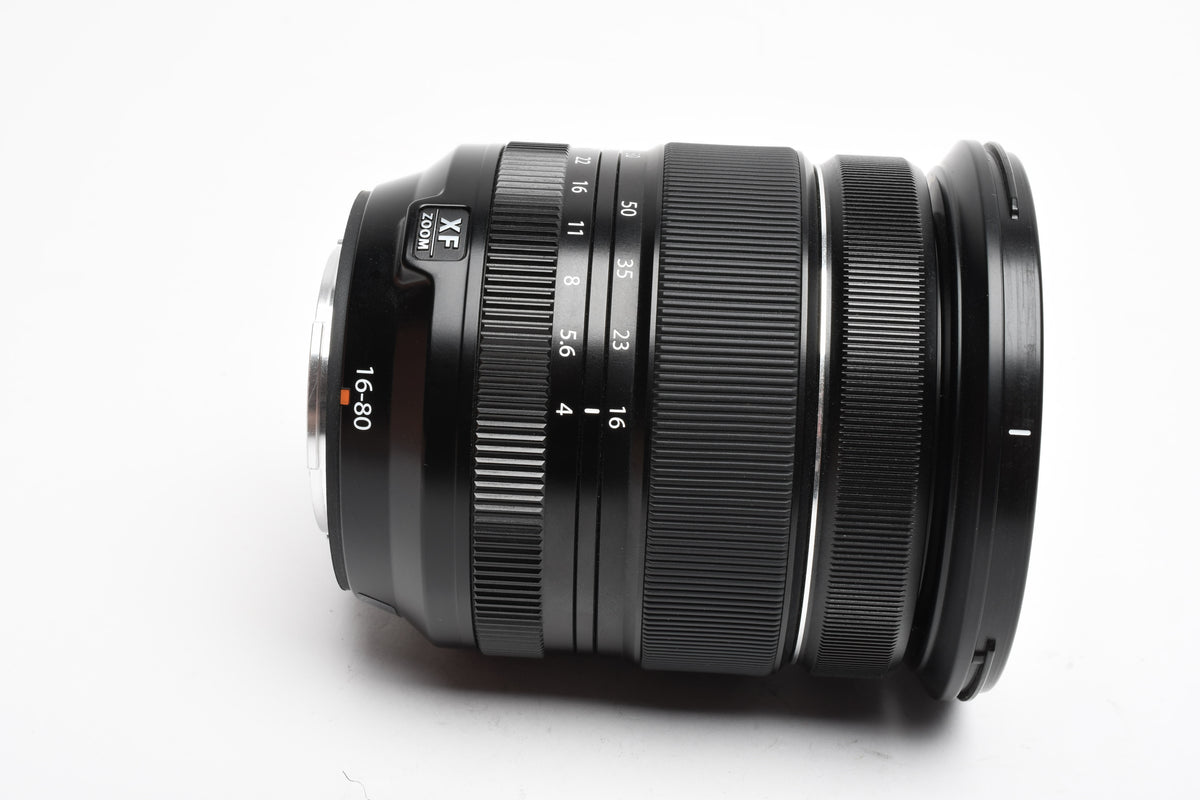 Fujifilm Super EBC XF 16-80mm f4R OIS WR zoom lens, Hood+Caps, Mint-
