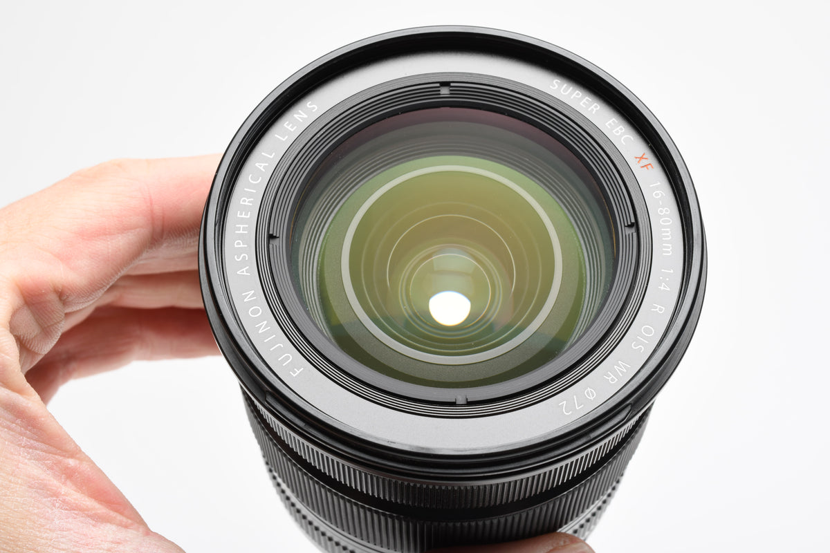 Fujifilm Super EBC XF 16-80mm f4R OIS WR zoom lens, Hood+Caps, Mint-
