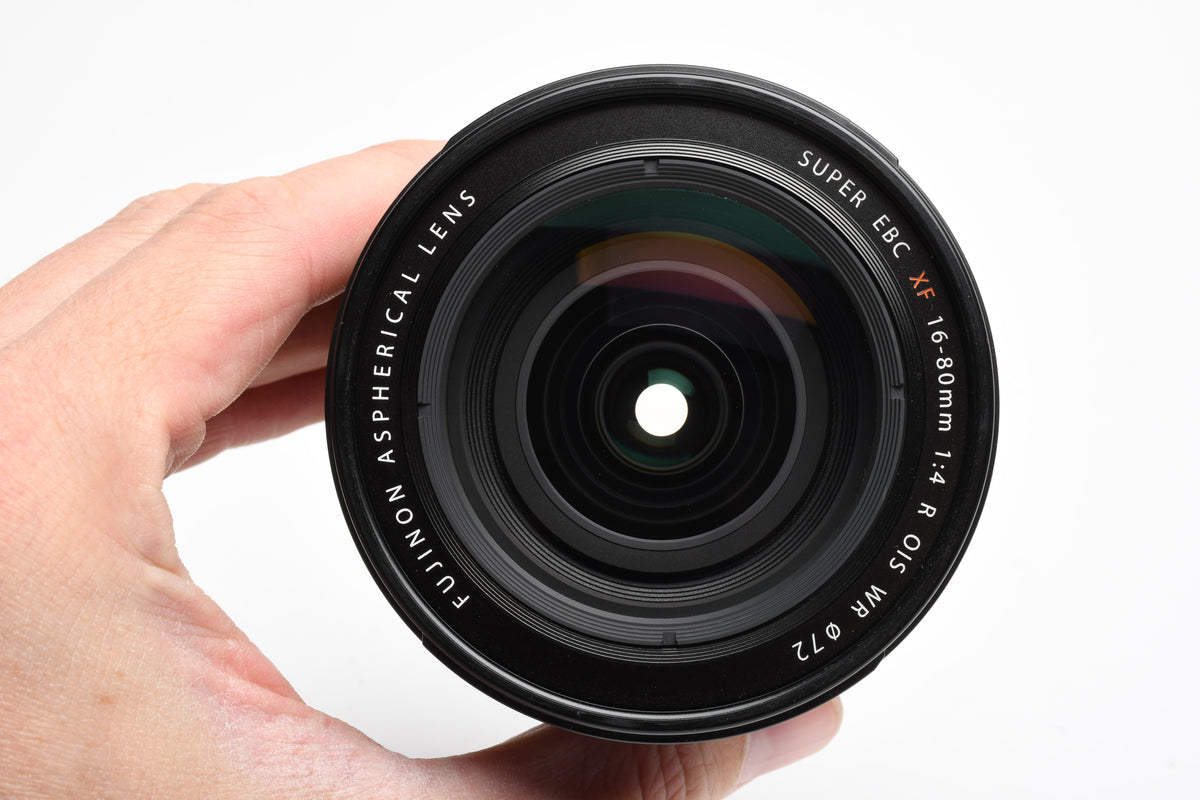 Fujifilm Super EBC XF 16-80mm f4R OIS WR zoom lens, Hood+Caps, Mint-