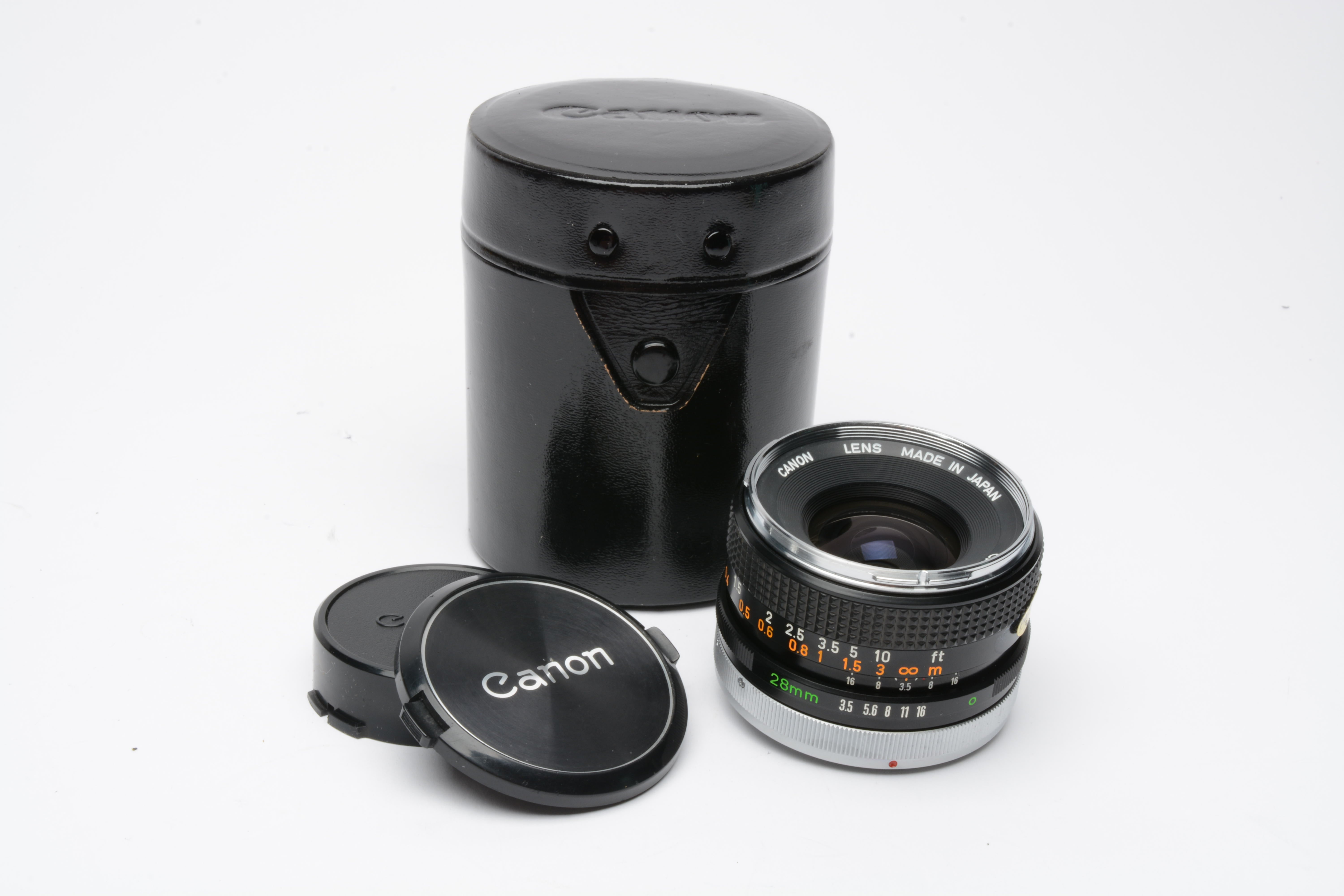 Canon FD 28mm F3.5 Chrome Nose Lens for Canon FD Mount, caps+case –  RecycledPhoto