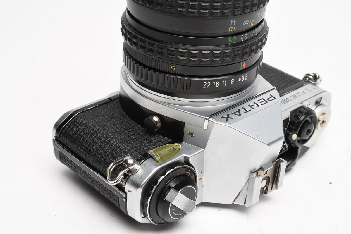 Pentax ME Super 35mm SLR w/28-50mm F3.5-4.5 Lens, Strap, Manual, New seals, Tested