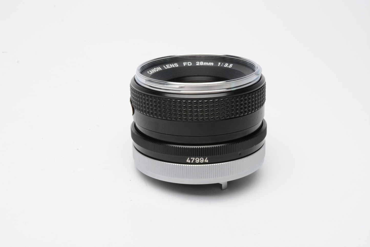 Canon FD 28mm F3.5 Chrome Nose Lens for Canon FD Mount, caps+case