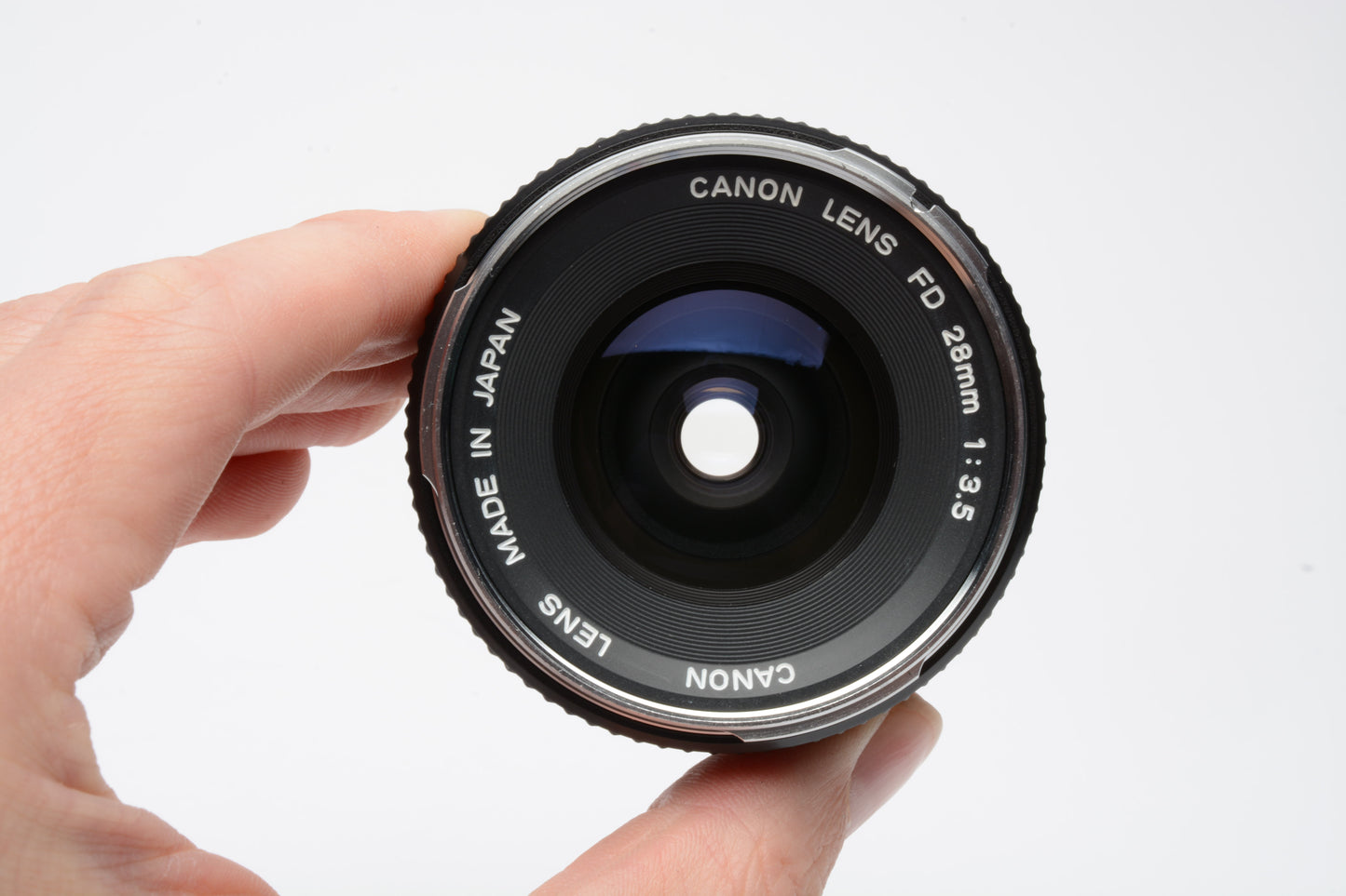 Canon FD 28mm F3.5 Chrome Nose Lens for Canon FD Mount, caps+case