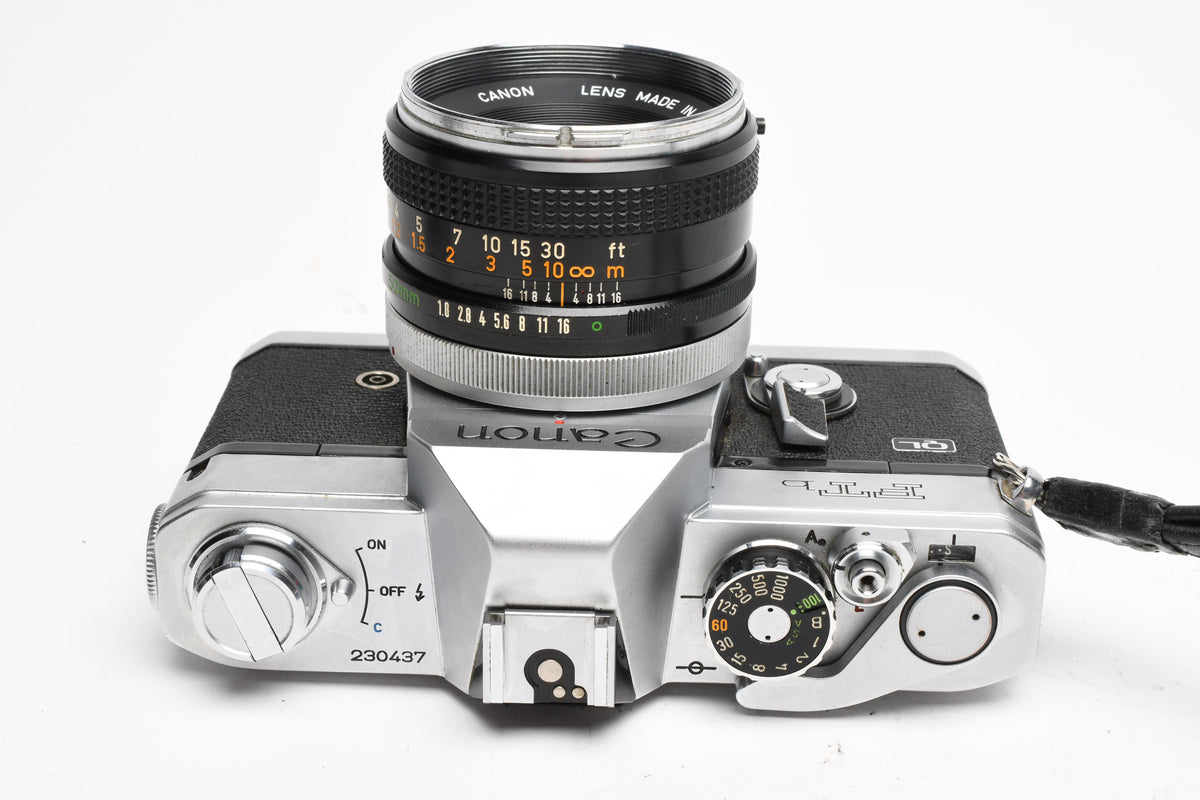Canon FTb QL 35mm SLR w/ Canon FD 50mm f1.8 Lens, New Seals, Read*