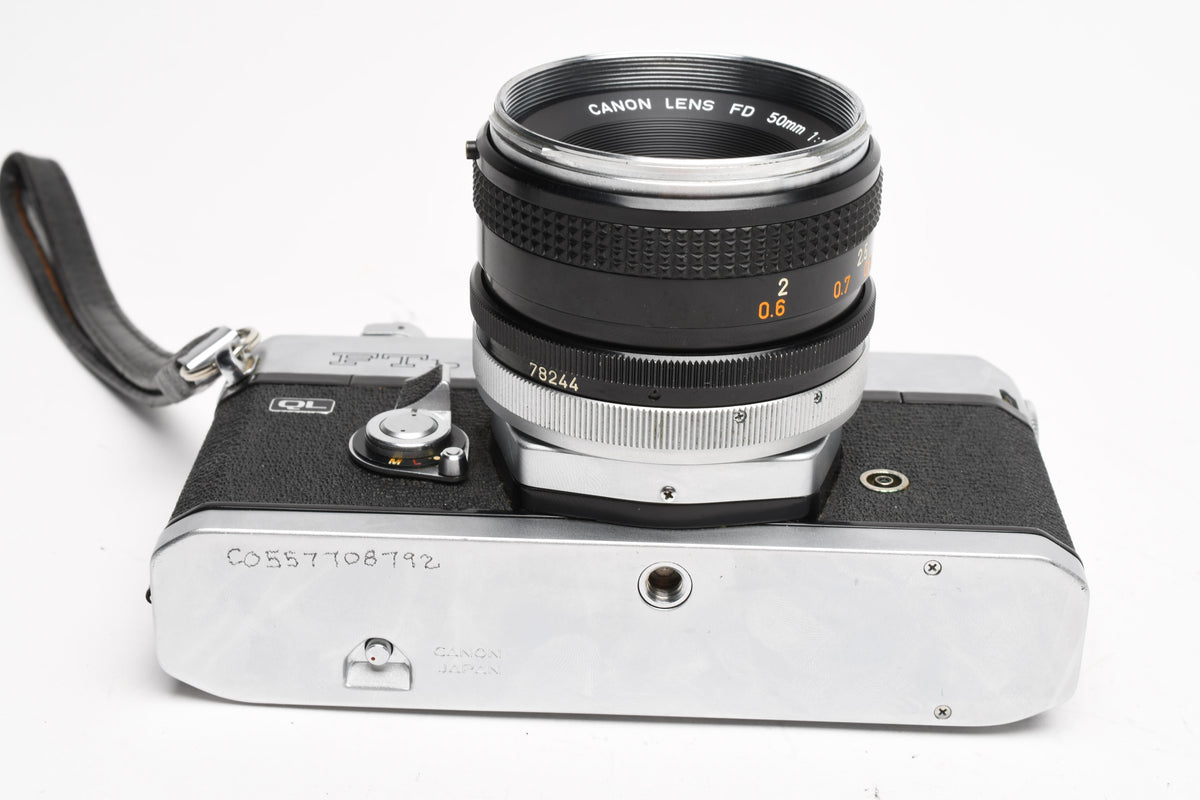 Canon FTb QL 35mm SLR w/ Canon FD 50mm f1.8 Lens, New Seals, Read*