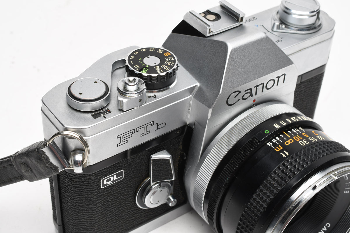Canon FTb QL 35mm SLR w/ Canon FD 50mm f1.8 Lens, New Seals, Read*