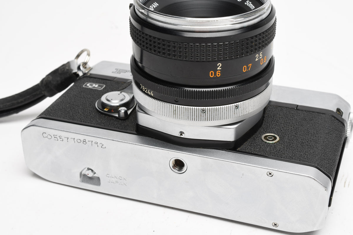 Canon FTb QL 35mm SLR w/ Canon FD 50mm f1.8 Lens, New Seals, Read*