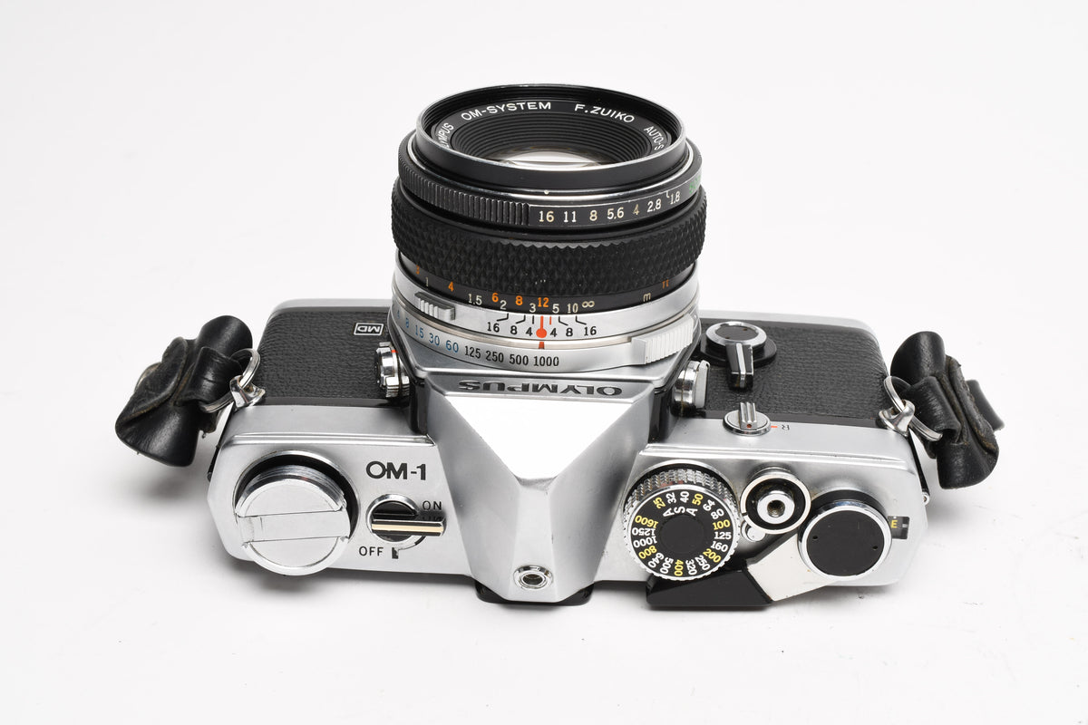 Olympus OM-1 chrome 35mm SLR w/Olympus Zuiko 50mm f/1.8 Lens