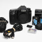 Canon EOS 7D 18MP DSLR body w/ 2 batts, charger, eyecup, 32GB CF, 14K acts!