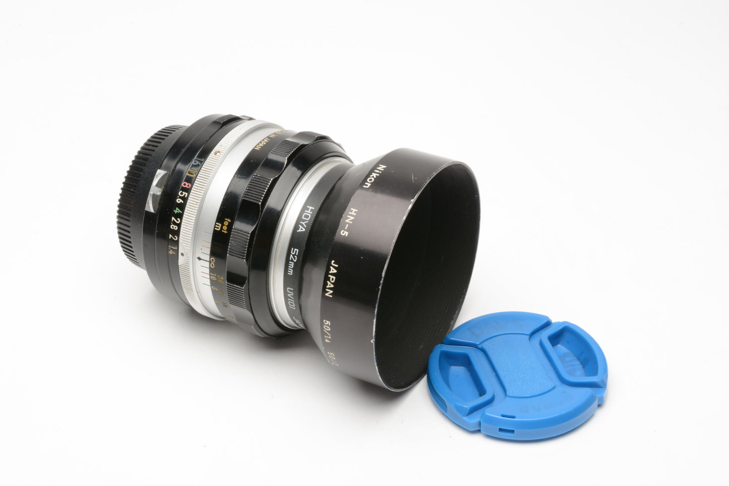 Nikon Nikkor-S 50mm F1.4 Prime lens, Non-AI Mount, UV+HN-5 metal lens hood