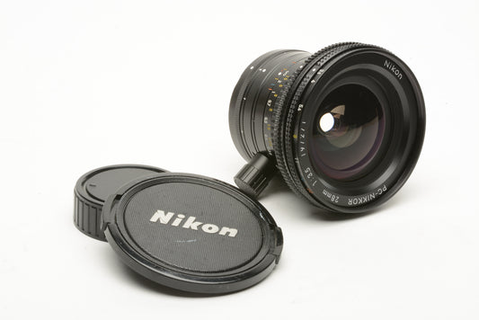 Nikon PC-Nikkor 28mm f3.5 w/Caps, Nice! clean & sharp!