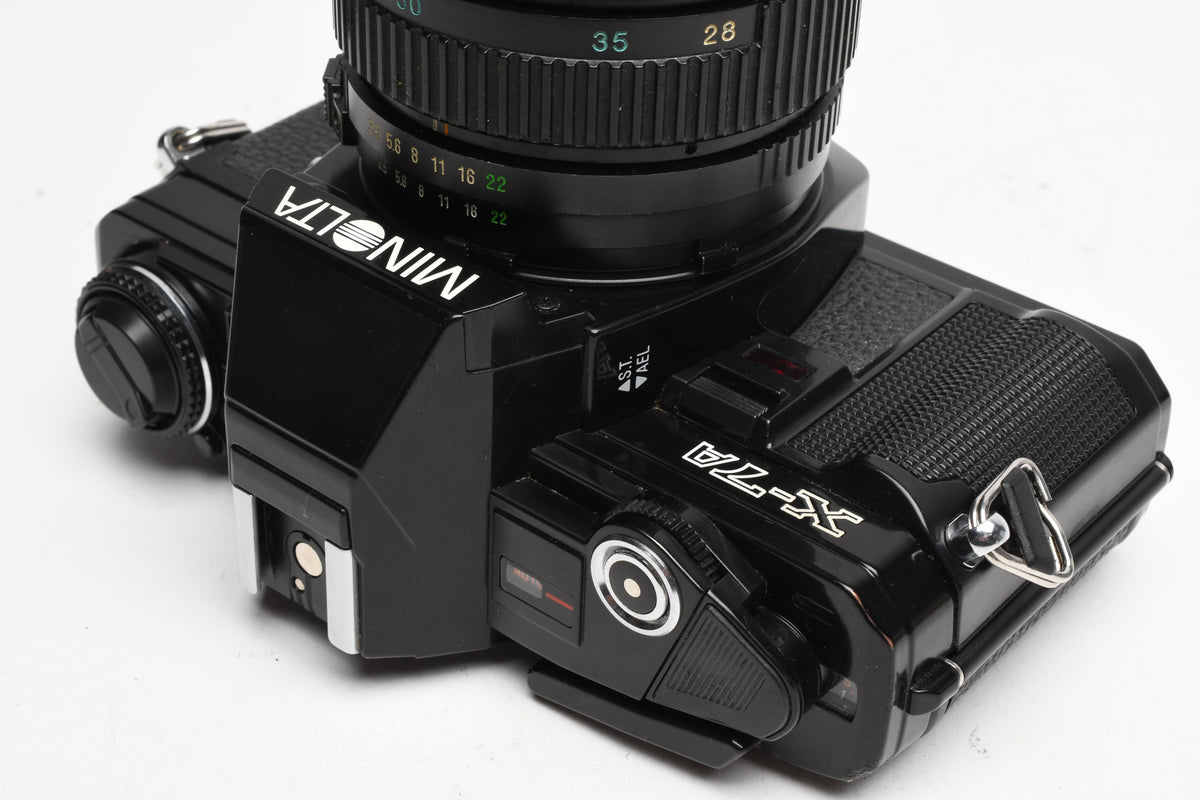 Minolta X-7A 35mm SLR w/28-70mm F3.5-4.5 Zoom lens, New Seals, Strap