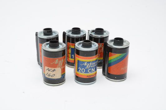 6X Agfa reloadable 35mm film canisters/cartridges/cassettes - clean
