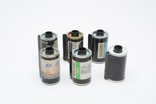 6X reloadable 35mm film canisters/cartridges/cassettes - clean assortment