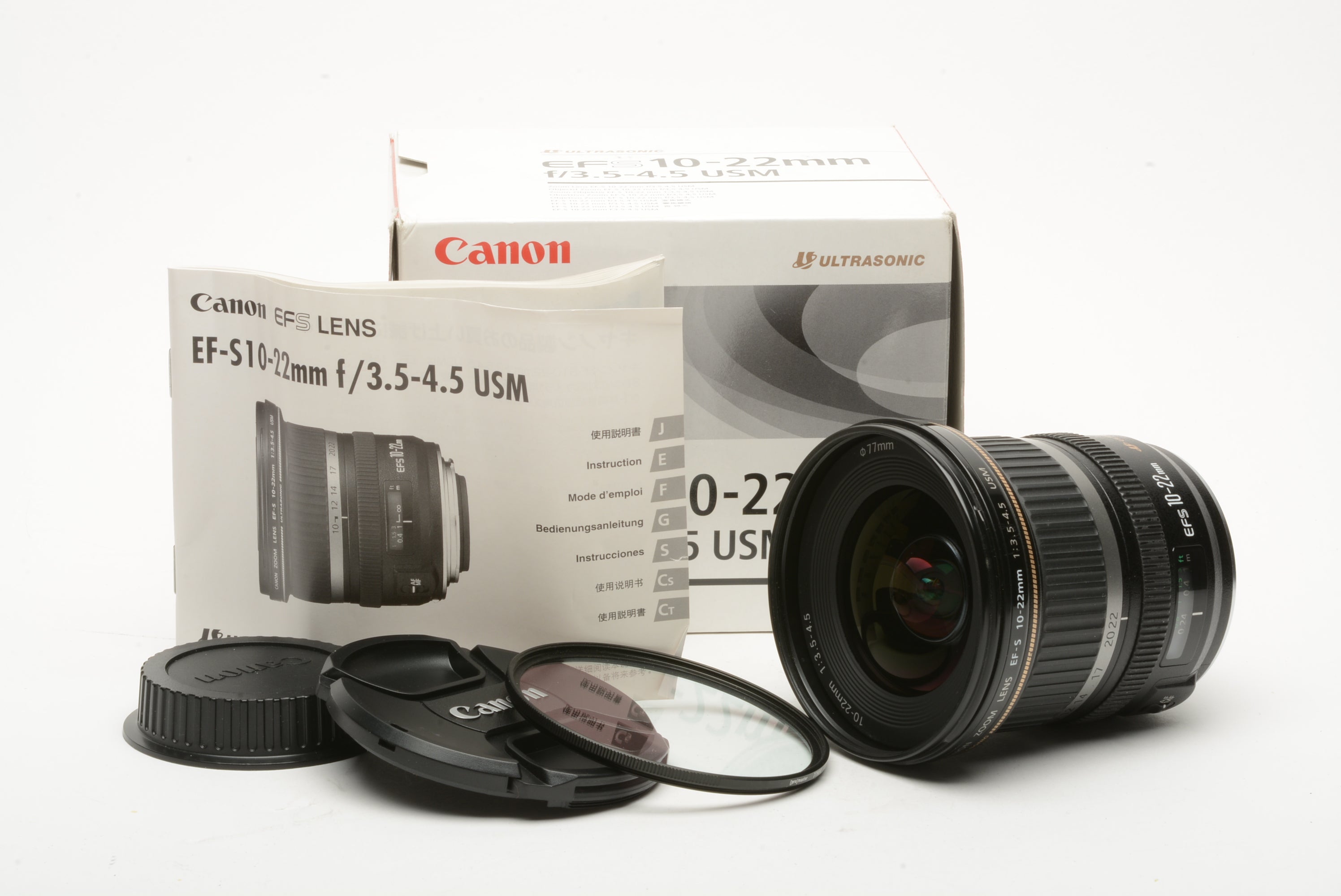 Canon EFS 10-22mm f/3.5-4.5 USM w/Box, UV, Caps – RecycledPhoto