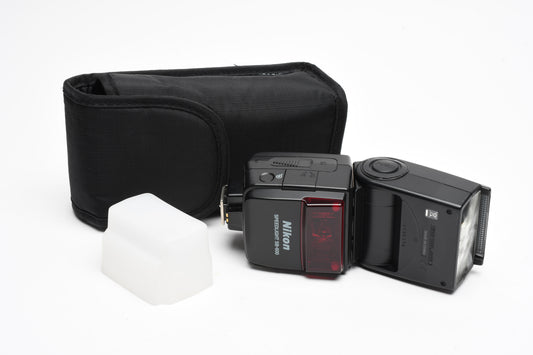 Nikon SB-600 shoe mount flash, case, diffuser, clean, fully tested